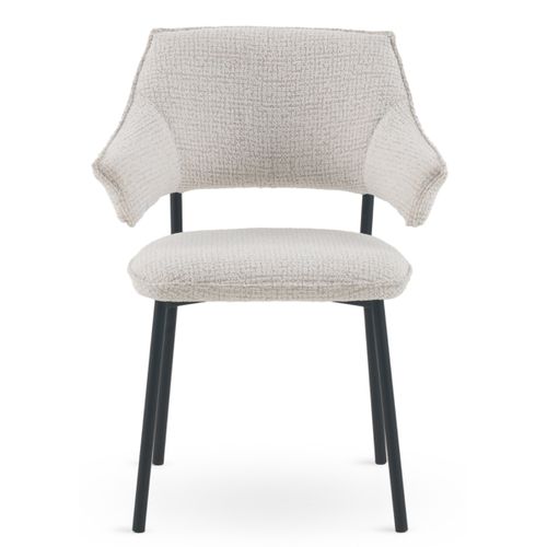 Lot De 4 Fauteuils En Chenille Blanc Chiné