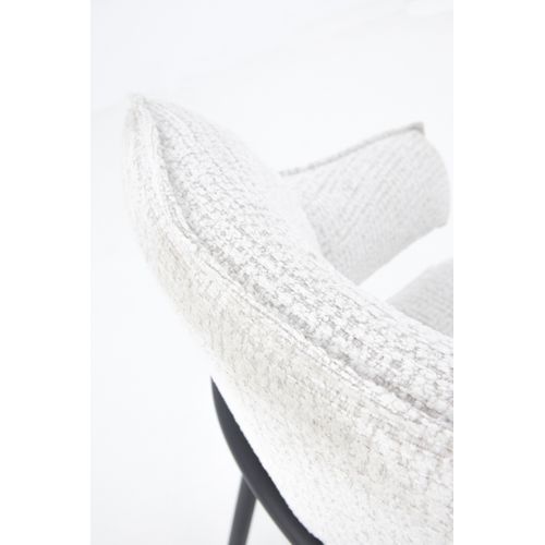 Lot De 4 Fauteuils En Chenille Blanc Chiné