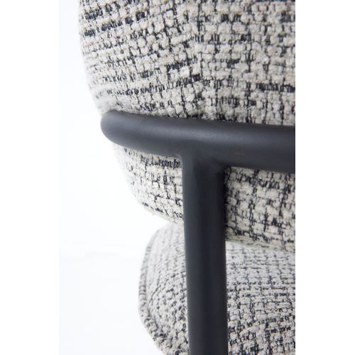 Lot De 4 Fauteuils En Chenille Gris Clair Chiné