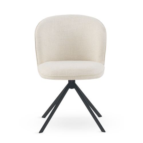 Lot De 4 Chaises Capitonnées En Tweed Chiné Blanc