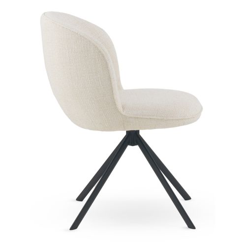 Lot De 4 Chaises Capitonnées En Tweed Chiné Blanc