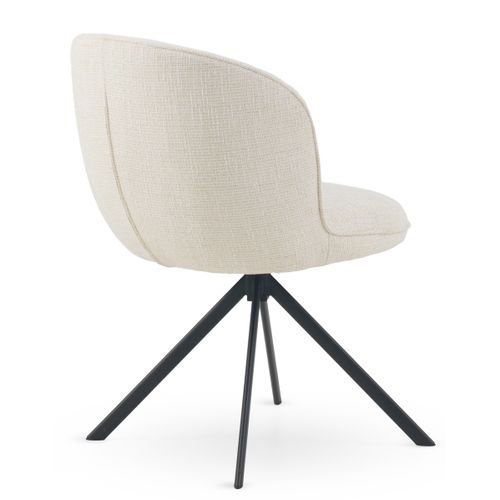 Lot De 4 Chaises Capitonnées En Tweed Chiné Blanc