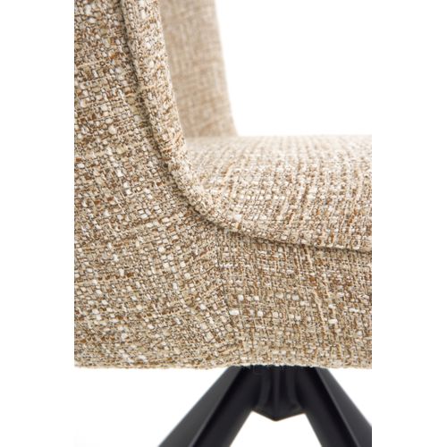 Lot De 4 Chaises Capitonnées En Tweed Chiné Marron