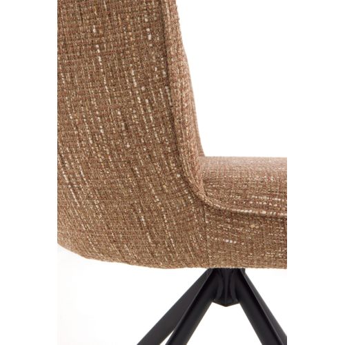 Lot De 4 Chaises Capitonnées En Tweed Chiné Terracotta