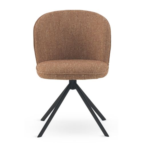 Lot De 4 Chaises Capitonnées En Tweed Chiné Terracotta