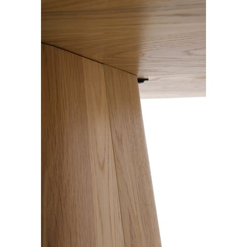 Table De Salle à Manger Ovale En Placage De Chêne Avec Plateau Céramique En Marbre Travertin