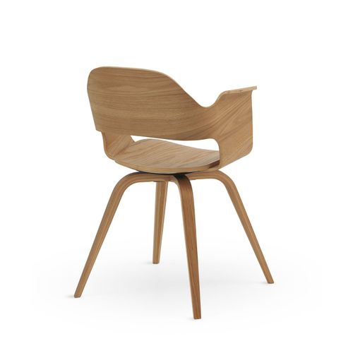 Lot De 4 Fauteuils En Contreplaqué De Chêne