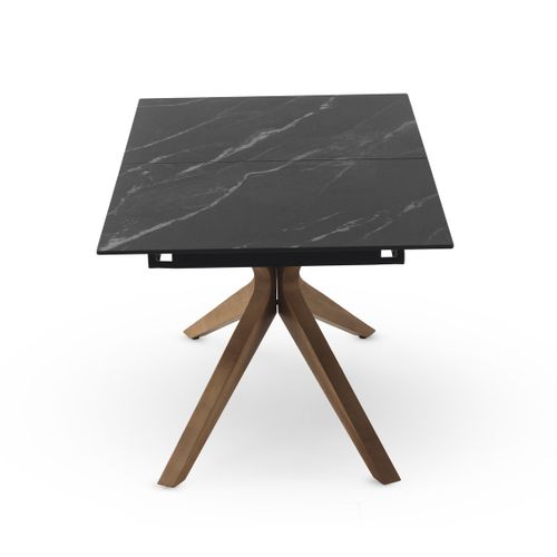 Table Extensible 160/200x90 Pied En Chêne Et Plateau En Céramique
