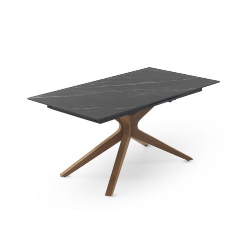 Table Extensible 160/200x90 Pied En Chêne Et Plateau En Céramique
