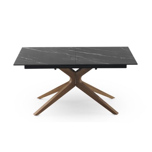 Table Extensible 160/200x90 Pied En Chêne Et Plateau En Céramique