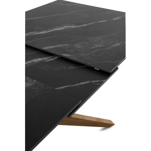 Table Extensible 160/200x90 Pied En Chêne Et Plateau En Céramique