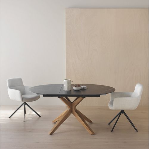 Table Extensible 120/160x90 Pieds En Chêne Et Plateau En Céramique