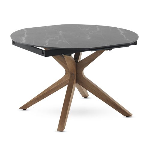 Table Extensible 120/160x90 Pieds En Chêne Et Plateau En Céramique