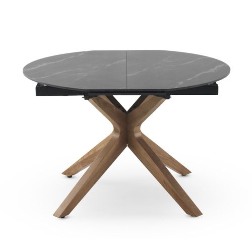 Table Extensible 120/160x90 Pieds En Chêne Et Plateau En Céramique