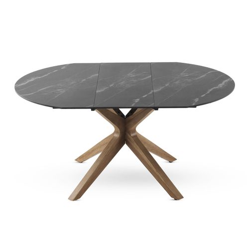 Table Extensible 120/160x90 Pieds En Chêne Et Plateau En Céramique