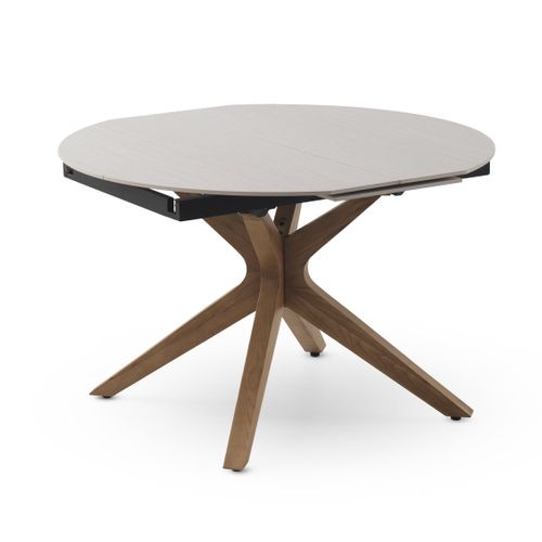 Table Extensible 120/160x90 Pieds En Chêne Et Plateau En Céramique