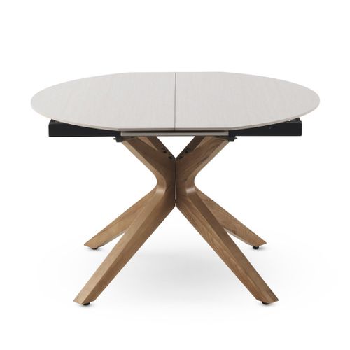 Table Extensible 120/160x90 Pieds En Chêne Et Plateau En Céramique