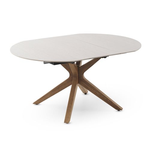 Table Extensible 120/160x90 Pieds En Chêne Et Plateau En Céramique