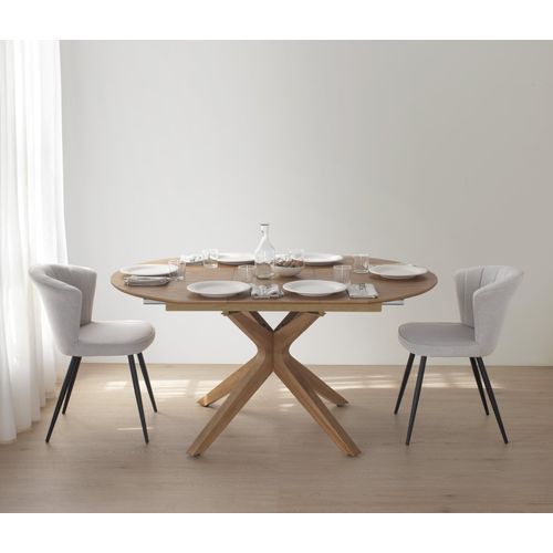 Table Extensible 120/160x90 Pieds En Chêne Et Plateau En Frêne