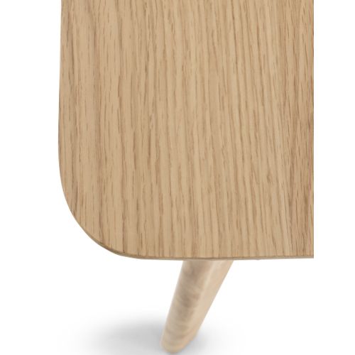 Table Carrée 80x80 Pieds En Hévéa Et Plateau Plaqué En Chêne