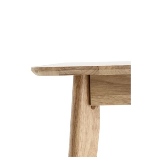 Table Carrée 80x80 Pieds En Hévéa Et Plateau Plaqué En Chêne