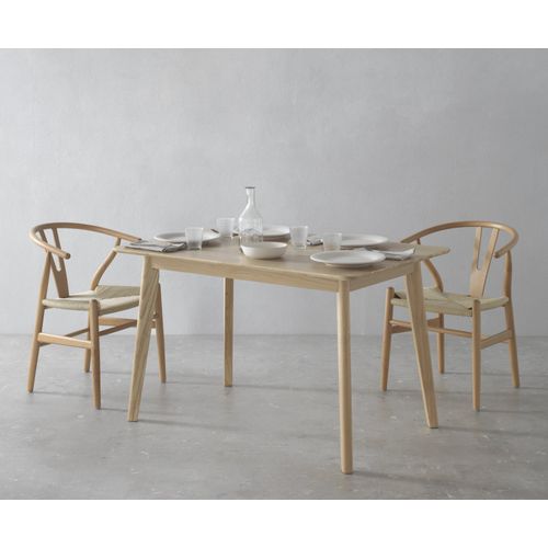 Table 120x80 Pieds En Hévéa Et Plateau Plaqué En Chêne