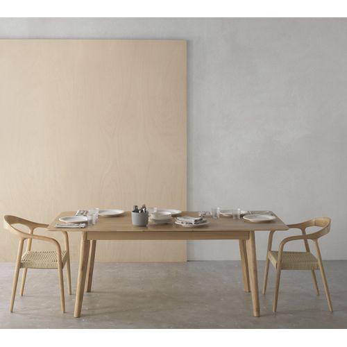 Table Extensible 160/200x90 Pieds En Hévéa Et Plateau Plaqué Chêne