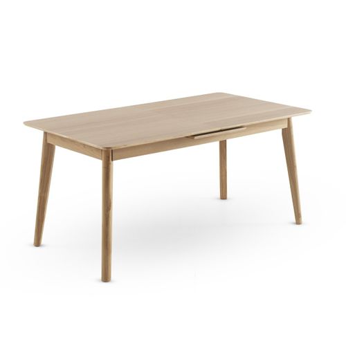 Table Extensible 160/200x90 Pieds En Hévéa Et Plateau Plaqué Chêne