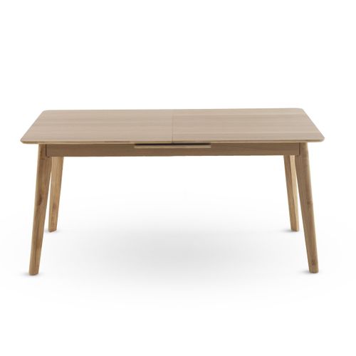 Table Extensible 160/200x90 Pieds En Hévéa Et Plateau Plaqué Chêne