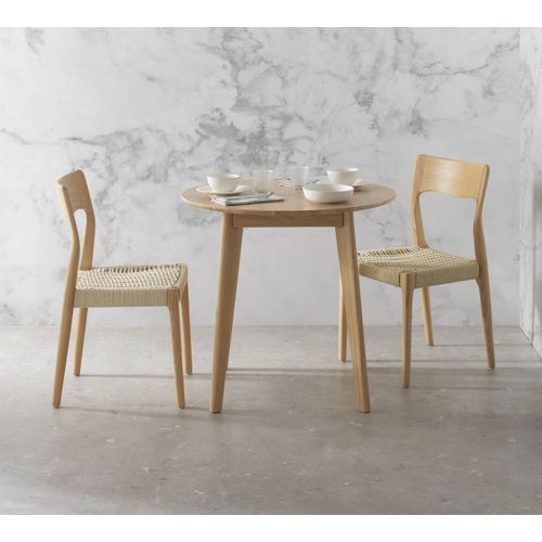 Table 80 Diamètre Pieds En Hévéa Et Plateau Plaqué En Chêne