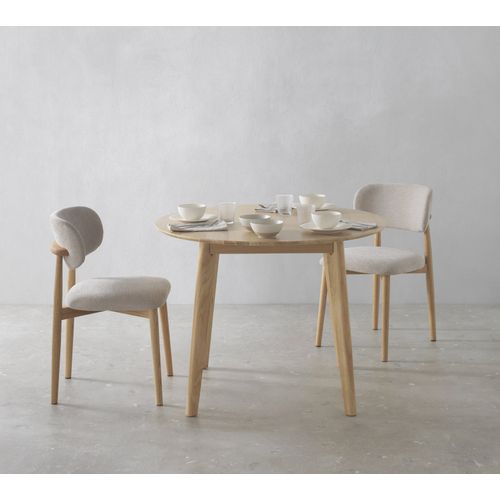 Table 100 Diamètre Pieds En Hévéa Et Plateau Plaqué Chêne