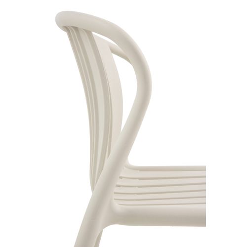 Lot De 4 Chaises En Polypropylène Couleur Crème