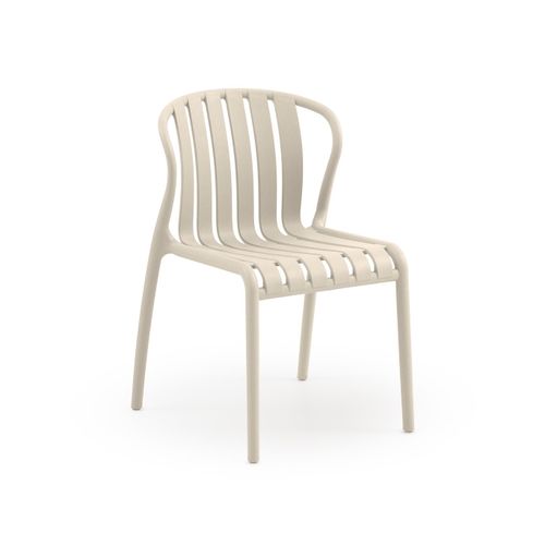 Lot De 4 Chaises En Polypropylène Couleur Crème