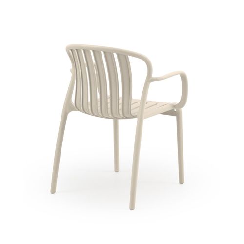 Lot De 4 Fauteuils En Polypropylène Couleur Crème