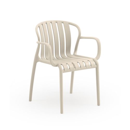Lot De 4 Fauteuils En Polypropylène Couleur Crème