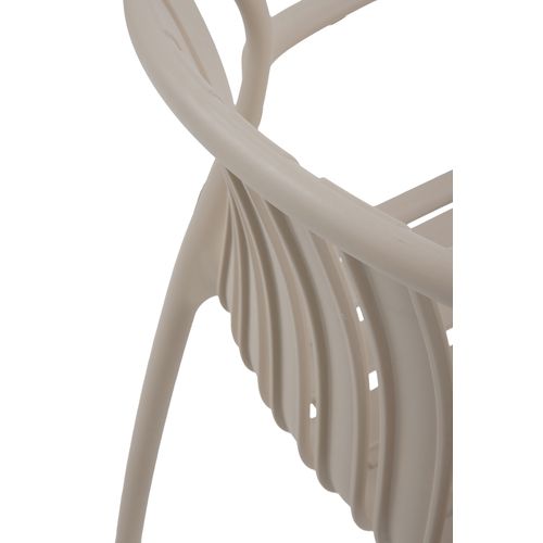 Lot De 4 Fauteuils En Polypropylène Couleur Camel