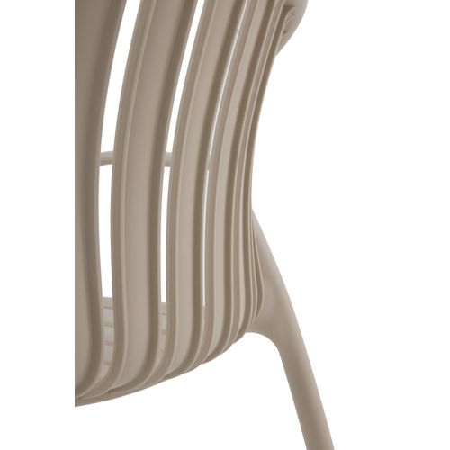 Lot De 4 Fauteuils En Polypropylène Couleur Camel