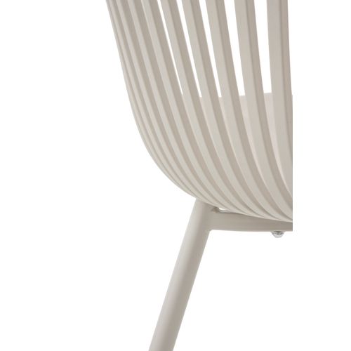 Lot De 4 Fauteuils En Polypropylène Couleur Crème Avec Pieds En Métal