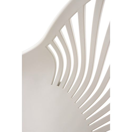 Lot De 4 Fauteuils En Polypropylène Couleur Crème Avec Pieds En Métal