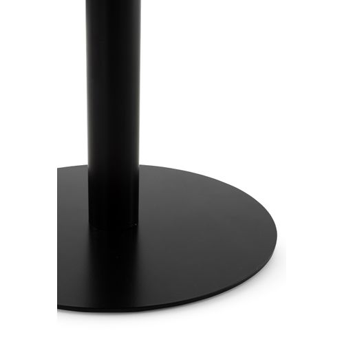 Table En Mélamine Frêne 80 De Diamètre, Pied En Métal Noir