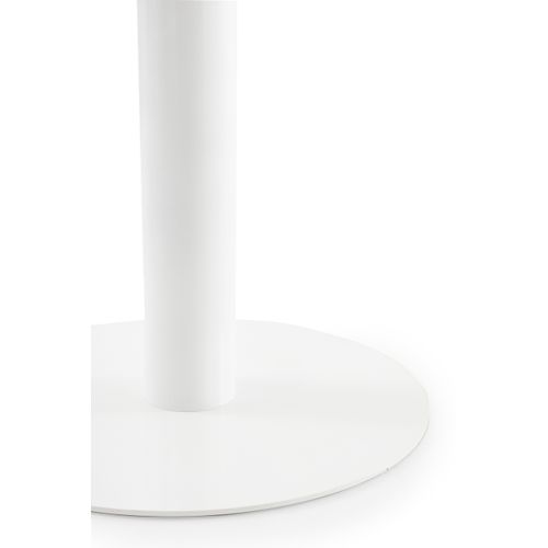 Table En Mélamine Blanche 100 Diamètre, Pied Central En Métal Blanc