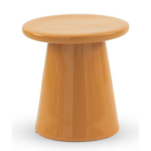 Tabouret / Table D'appoint En Céramique Orange