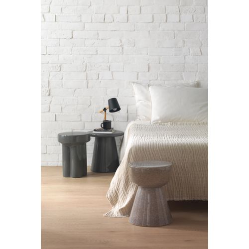 Tabouret / Table D'appoint En Céramique Grise