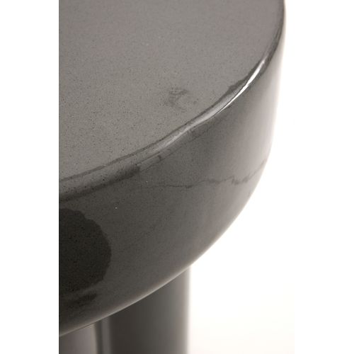 Tabouret / Table D'appoint En Céramique Grise