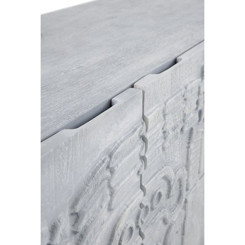 Buffet 3 Portes Gris En Bois Massif De Manguier