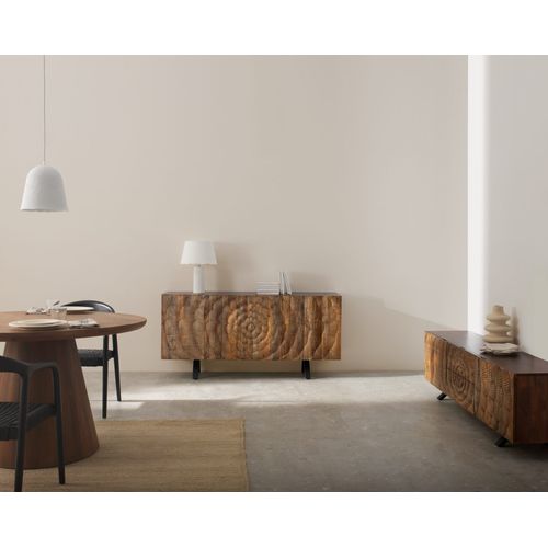 Meuble TV 2 Portes Et 2 Tiroirs En Bois Massif De Manguier