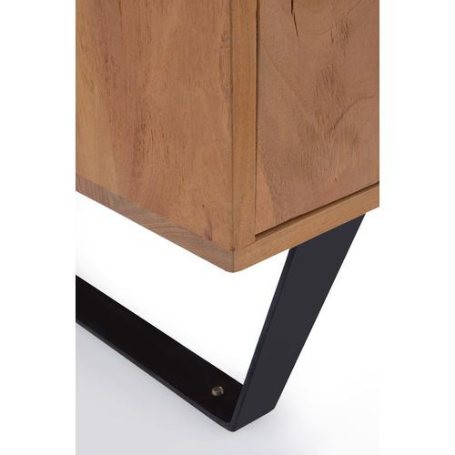 Étagère à 2 Portes En Bois Massif D'acacia Recyclé