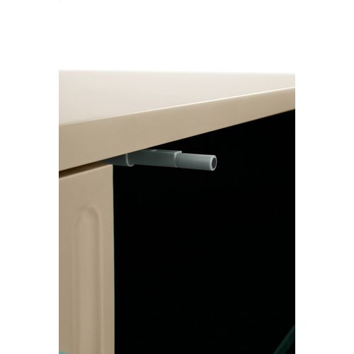 Meuble TV Beige Avec Rainures Sur Les Portes Et Les Côtés