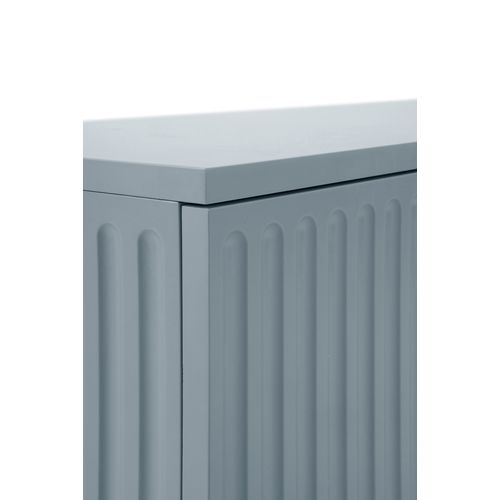 Buffet Bleu Avec Rainures Sur Les Portes Et Les Côtés