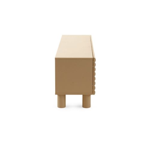 Meuble TV Bleu Avec Relief Ondulé Sur Les Portes